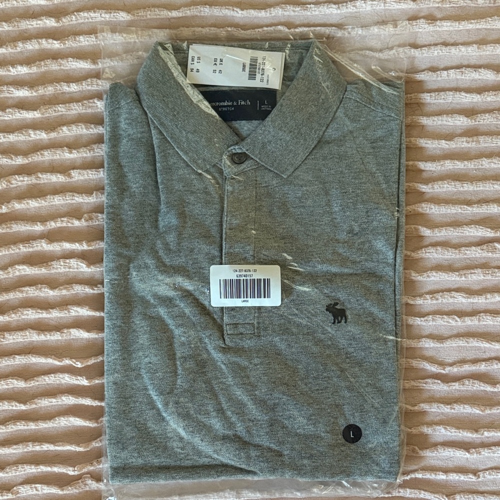 Abercrombie & Fitch Heather Gray Polo Shirt